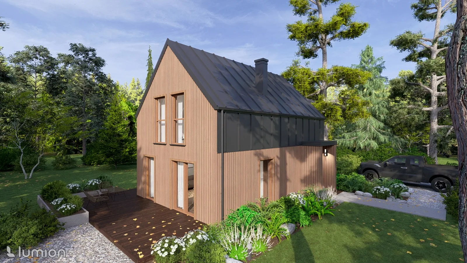 Projekt domu drewnianego ATST 100